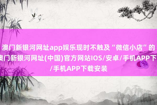 澳门新银河网址app娱乐现时不触及“微信小店”的业务-澳门新银河网址(中国)官方网站IOS/安卓/手机APP下载安装