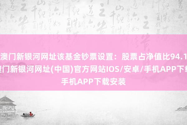 澳门新银河网址该基金钞票设置：股票占净值比94.19%-澳门新银河网址(中国)官方网站IOS/安卓/手机APP下载安装